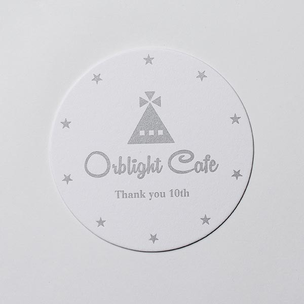 Orblight Cafe様 10th Anniversary! : 活版 コースター 1